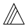 A triangle with two slanted dashes